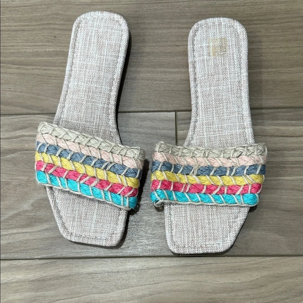 Colorful Woven Slide Sandals